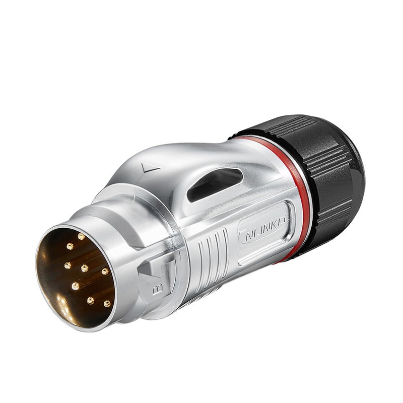 CNLINKO BD-24 12 PIN Industrial Waterproof Connectors, IP68 Circular Connector, Hard Metal Anti-Interference Shell, Quick Plug Aviation Connector, M24 Panel Mount Flange Socket (12 Pin) - Image 2